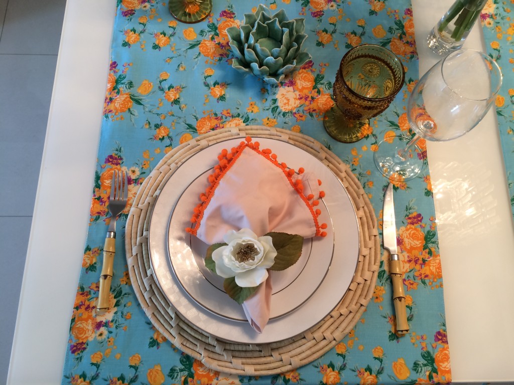 mesa posta colorida